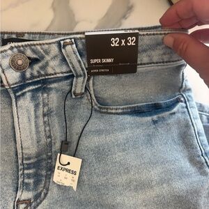 Express Light Blue Super Skinny Jeans